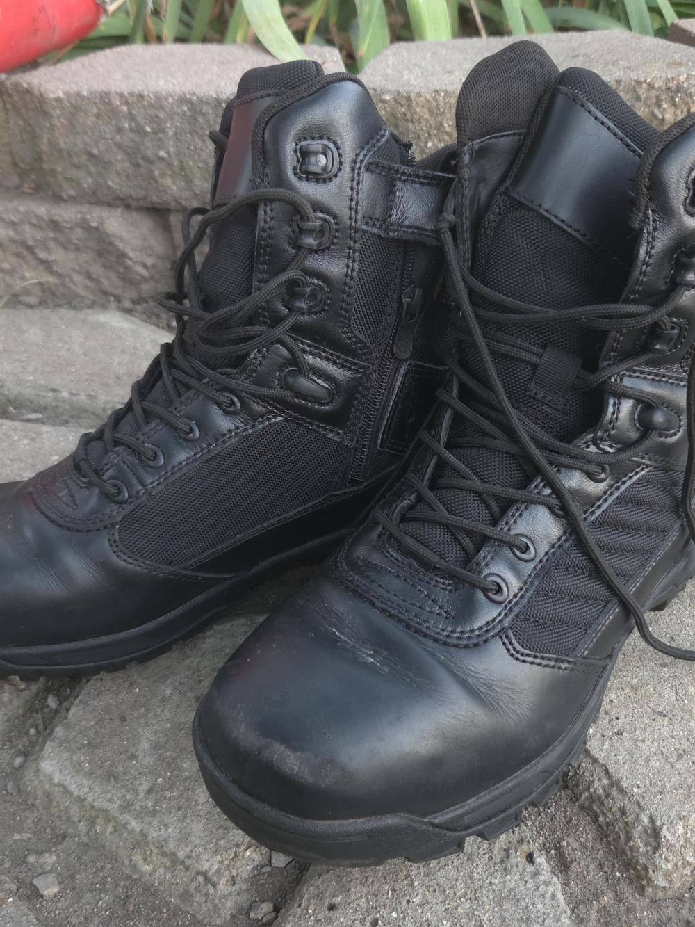 Bates Black Tactical Lace-Up Boots with Side Zipper